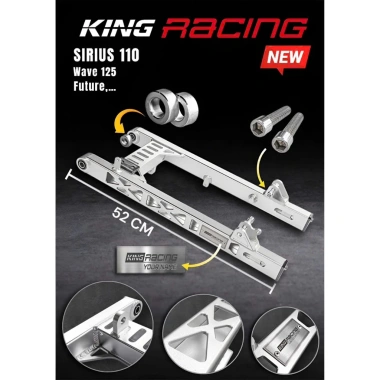 Gắp nhôm CNC KingRacing 52cm - Đẹp, nét, chất lượng, giá ưu đãi 199k