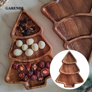 Garende Cây Giáng Sinh Hình Món Ăn 3 Đĩa Ăn Nhẹ Tái Sử Dụng cho Tráng Miệng, Phòng Ăn, Nhà Bếp