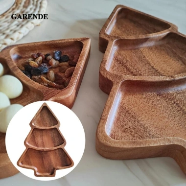 Garende Cây Giáng Sinh Hình Món Ăn 3 Đĩa Ăn Nhẹ Tái Sử Dụng cho Tráng Miệng, Phòng Ăn, Nhà Bếp