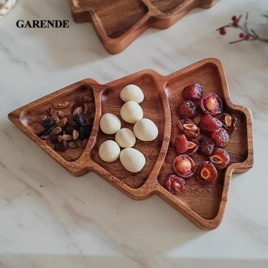Garende Cây Giáng Sinh Hình Món Ăn 3 Đĩa Ăn Nhẹ Tái Sử Dụng cho Tráng Miệng, Phòng Ăn, Nhà Bếp