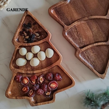 Garende Cây Giáng Sinh Hình Món Ăn 3 Đĩa Ăn Nhẹ Tái Sử Dụng cho Tráng Miệng, Phòng Ăn, Nhà Bếp