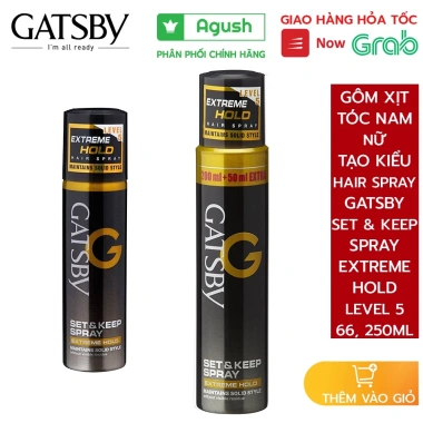 Gatsby Hair Spray Extreme Hold 250ml + Mini 66ml - Cứng Giữ Nếp Lâu, Thơm, Giá Rẻ 75.000₫ Gatsby Hair Spray Extreme Hold 250ml + Mini 66ml - Cứng Giữ Nếp Lâu, Thơm, Giá Rẻ 75.000₫