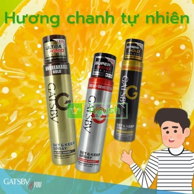 Gatsby Hair Spray Extreme Hold 250ml + Mini 66ml - Cứng Giữ Nếp Lâu, Thơm, Giá Rẻ 75.000₫ 7 Gatsby Hair Spray Extreme Hold 250ml + Mini 66ml - Cứng Giữ Nếp Lâu, Thơm, Giá Rẻ 75.000₫ 7