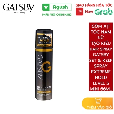 Gatsby Hair Spray Extreme Hold 250ml + Mini 66ml - Cứng Giữ Nếp Lâu, Thơm, Giá Rẻ 75.000₫ 10 Gatsby Hair Spray Extreme Hold 250ml + Mini 66ml - Cứng Giữ Nếp Lâu, Thơm, Giá Rẻ 75.000₫ 10