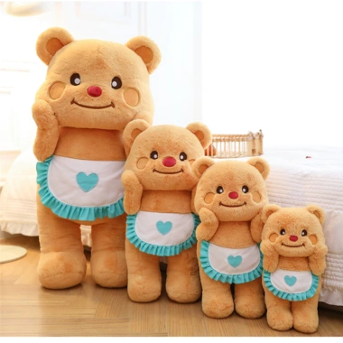 Gấu Bông Butter Bear Đeo Yếm Xanh - Teddy Biểu Cảm Đáng Yêu, Giá Ưu Đãi 165k