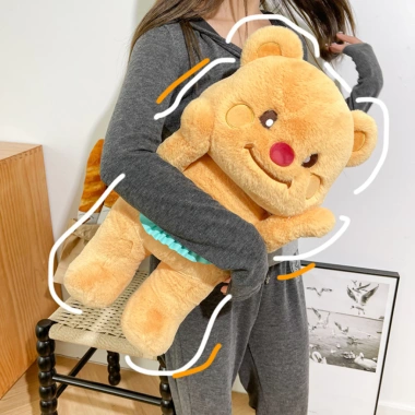 Gấu Bông Butter Bear Đeo Yếm Xanh - Teddy Biểu Cảm Đáng Yêu, Giá Ưu Đãi 165k