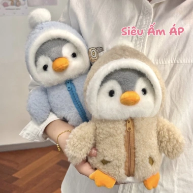 Gấu Bông Chim Cánh Cụt 25cm Áo Nỉ Mùa Đông Ấm Áp - Quảng Châu Giá 69.000đ