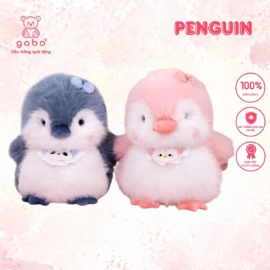 Gấu Bông Chim Cánh Cụt Đeo Yếm Gấu Trúc Cute – Thú Nhồi Bông Lông Kim Quà Tặng Bé 500k