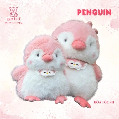 Gấu Bông Chim Cánh Cụt Đeo Yếm Gấu Trúc Cute – Thú Nhồi Bông Lông Kim Quà Tặng Bé 500k