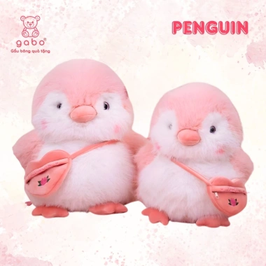 Gấu Bông Chim Cánh Cụt Đeo Yếm Gấu Trúc Cute – Thú Nhồi Bông Lông Kim Quà Tặng Bé 500k