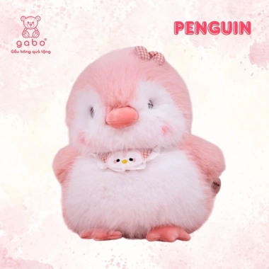 Gấu Bông Chim Cánh Cụt Đeo Yếm Gấu Trúc Cute – Thú Nhồi Bông Lông Kim Quà Tặng Bé 500k