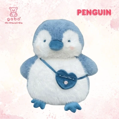 Gấu Bông Chim Cánh Cụt Đeo Yếm Gấu Trúc Cute – Thú Nhồi Bông Lông Kim Quà Tặng Bé 500k