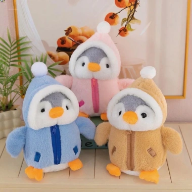 Gấu Bông Chim Cánh Cụt Hoodie Siêu Dễ Thương - Thú Nhồi Bông Mềm Mịn, Giá 78.000đ
