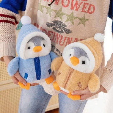 Gấu Bông Chim Cánh Cụt Hoodie Siêu Dễ Thương - Thú Nhồi Bông Mềm Mịn, Giá 78.000đ