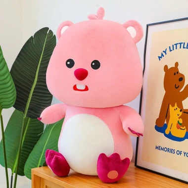 Gấu Bông Hải Ly Loopy 35cm Cao Cấp - Nhồi Bông Hồng Pororo Friend Giá 65.000 5