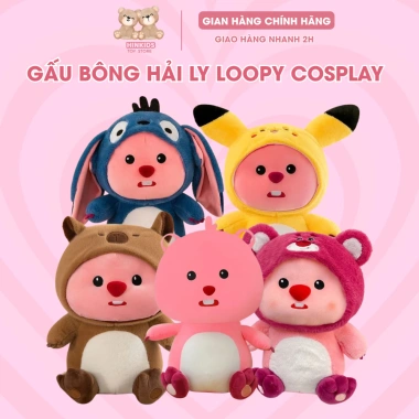 Gấu Bông Hải Ly Loopy Cosplay - Lotso, Stitch Xanh, Capybara, Pikachu, Giá chỉ 99k
