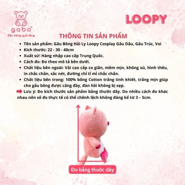 Gấu Bông Hải Ly Loopy Cún, Gấu Trúc Đội Mũ Pororo, Vải Mền Mịn To K3T1 - 219k
