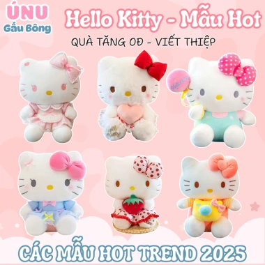 Gấu Bông Hello Kitty Đáng Yêu - Nhiều mẫu mã, đa dạng kích thước, quà tặng ý nghĩa, chỉ 69.000đ