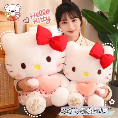 Gấu Bông Hello Kitty Ôm Dâu Tím Đáng Yêu - Mềm Dễ Thương, Giá 69.000₫ Giảm Giá 2