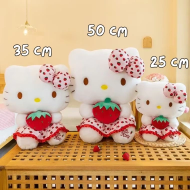 Gấu Bông Hello Kitty Ôm Dâu Tím Đáng Yêu - Mềm Dễ Thương, Giá 69.000₫ Giảm Giá 4