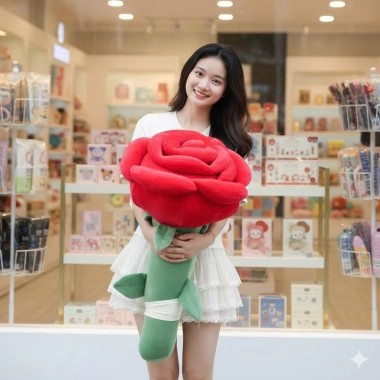 Gấu bông hoa hồng khổng lồ 80cm: Giá chỉ 59.000₫, giảm mạnh, quà tặng ngọt ngào 2