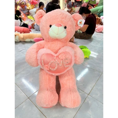 Gấu Bông Hồng Ôm Tim LOVE 1m Siêu Mềm - Gấu Teddy, Quà Sinh Nhật Valentine, 595k