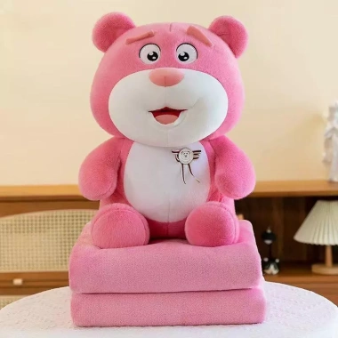 Gấu Bông Labubu Đeo Khăn kèm Chăn 2in1 ANVIHOME Em Bé Loopy Gấu Dâu Giá 250k 9
