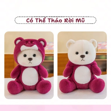 Gấu Bông Lena Cosplay Gấu Dâu Đỏ Hot - Tháo Rời Mũ, Giá Siêu Rẻ 79.000₫ 3 Gấu Bông Lena Cosplay Gấu Dâu Đỏ Hot - Tháo Rời Mũ, Giá Siêu Rẻ 79.000₫ 3