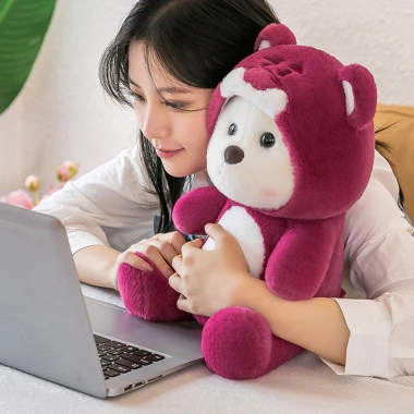 Gấu Bông Lena Cosplay Gấu Dâu Đỏ Hot - Tháo Rời Mũ, Giá Siêu Rẻ 79.000₫