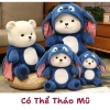 Gấu Bông Lena Stitch Xanh 30cm Tai Dài, Mũ Tháo Rời, Độ Mềm Mại Đáng Yêu – Giá Ưu Đãi 6
