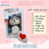 Gấu Bông Lena Stitch Xanh 30cm Tai Dài, Mũ Tháo Rời, Độ Mềm Mại Đáng Yêu – Giá Ưu Đãi 9