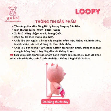 Gấu bông Loopy Cosplay đáng yêu - Đồ chơi nhồi bông cao cấp, quà tặng bé, 119.000₫ 8