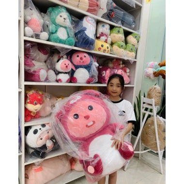 Gấu bông Loopy cosplay Lotso giảm giá 55k - Giá sỉ rẻ, phiên bản ngồi/nằm siêu dễ thương