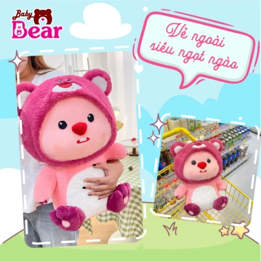 Gấu Bông Loopy Đội Mũ Dâu Lotso - Siêu Xinh Đẹp, Khuyến Mãi Giá 145.600₫