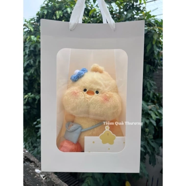 Gấu bông loopy hải ly hồng lông xù cài hoa len 20-22cm - Quà tặng nữ chỉ 30.000đ, giao nhanh HCM