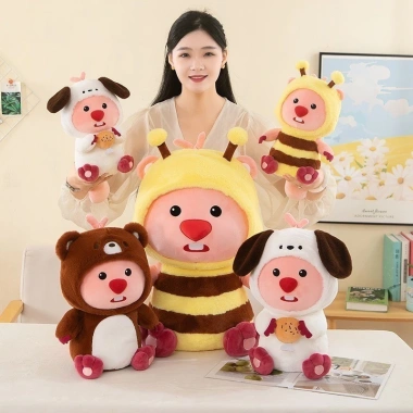 Gấu bông Loopy mũ dâu, Pikachu, Stitch, Ong vàng - đủ size, loại 1 cao, giá 119k-97k
