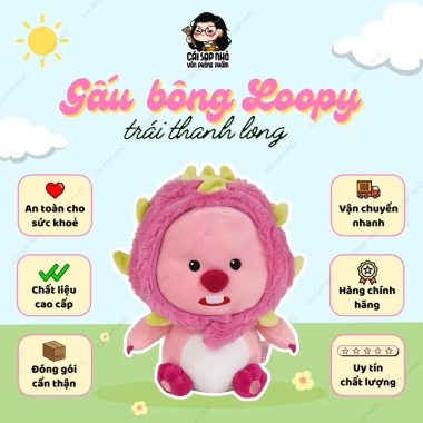Gấu Bông Loopy Trái Thanh Long 24cm Chính Hãng – Giá chỉ 240.000đ, giảm từ 309.600đ, mềm mại, dễ thương
