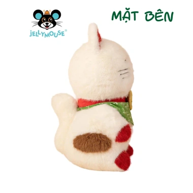 Gấu Bông Mèo Thần Tài 50cm Đuôi Đầy Đeo Khăn Xanh Thêu Chữ Phúc - May Mắn Tài Lộc, Chỉ 159.000