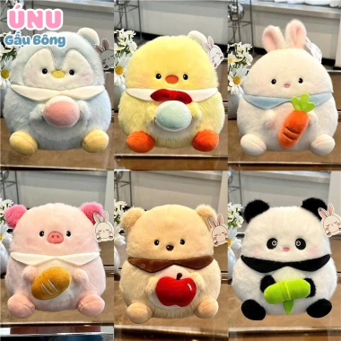 Gấu Bông Mini 25cm Hình Động Vật Ôm Củ Quả Đáng Yêu Quà Tặng Cute VT01 65k