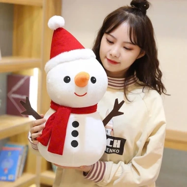 Gấu bông người tuyết hottrend Noel - Mũ kẻ hàng loại 1, bông cao cấp, giảm giá 98.000₫ 5