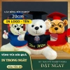 Gấu bông tốt nghiệp 20cm in tên và logo lông trơn, giá sỉ 45k, tặng giấy gói quà