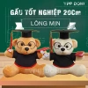 Gấu bông tốt nghiệp 20cm in tên và logo lông trơn, giá sỉ 45k, tặng giấy gói quà 3