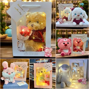Gấu Bông Túi Quà Tặng HỏaTốc - Sinh Nhật, Valentine, 8/3, 20/10, Giá 59.900 VNĐ