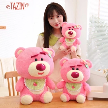 Gấu dâu Losto đeo yếm hồng cute - Gấu Huggin Bear size 35-45-55cm, giá 149k 6