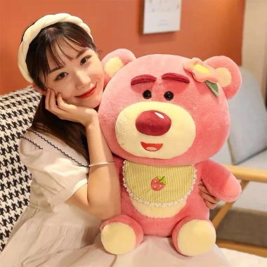 Gấu dâu Losto đeo yếm hồng cute - Gấu Huggin Bear size 35-45-55cm, giá 149k 7
