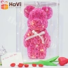 Gấu Hoa Hồng Giấy Bear Brick Đèn LED - Quà Tặng Độc Đáo Cho Bạn Gái, Giá 290k, Valentine, Sinh Nhật, Lễ Tết 8