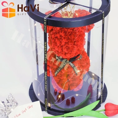 Gấu Hoa Hồng Giấy Bear Brick Đèn LED - Quà Tặng Độc Đáo Cho Bạn Gái, Giá 290k, Valentine, Sinh Nhật, Lễ Tết