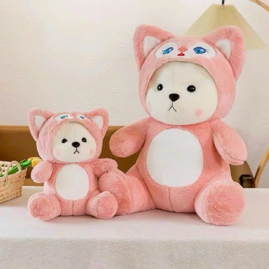 Gấu Lena Cosplay Mèo Hồng - Thú Nhồi Bông Đáng Yêu 30-80cm Giá Ưu Đãi 119k