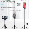 Gậy 3 chân R1S remote Bluetooth, đèn LED và giá đỡ selfie, chụp từ xa - 55.000₫ 2