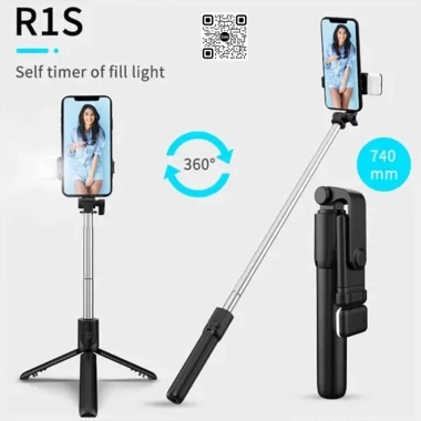 Gậy 3 chân R1S remote Bluetooth, đèn LED và giá đỡ selfie, chụp từ xa - 55.000₫ 4 Gậy 3 chân R1S remote Bluetooth, đèn LED và giá đỡ selfie, chụp từ xa - 55.000₫ 4